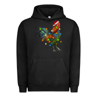 Pigment Black Christmas Lights Rooster Urban Hoodie - RanaPortraitStore