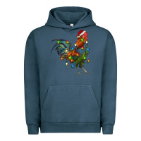 Pigment Midnight Navy Christmas Lights Rooster Urban Hoodie - RanaPortraitStore