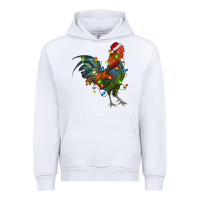 White Christmas Lights Rooster Urban Hoodie - RanaPortraitStore