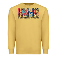 Antique Gold home of the free because of the brave Premium Sweatshirt - MaliasSmallBusiness