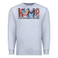 Heather Grey home of the free because of the brave Premium Sweatshirt - MaliasSmallBusiness