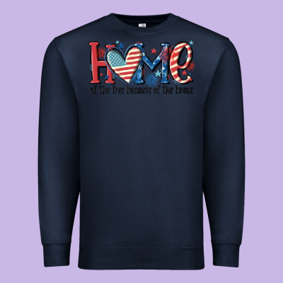 Home Of The Free Because Of The Brave Premium Sweatshirt Designed By Maliassmallbusiness