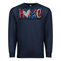 Navy home of the free because of the brave Premium Sweatshirt - MaliasSmallBusiness