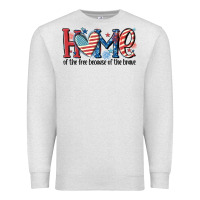 Oatmeal Heather home of the free because of the brave Premium Sweatshirt - MaliasSmallBusiness