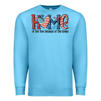 Ocean Blue home of the free because of the brave Premium Sweatshirt - MaliasSmallBusiness