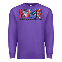Purple home of the free because of the brave Premium Sweatshirt - MaliasSmallBusiness