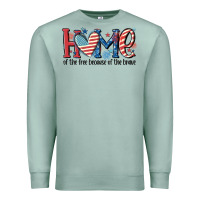 Seafoam home of the free because of the brave Premium Sweatshirt - MaliasSmallBusiness