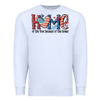White home of the free because of the brave Premium Sweatshirt - MaliasSmallBusiness