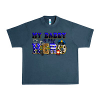 Midnight Navy my daddy is my hero police Urban Heavy Tee - Zillion Design Studio