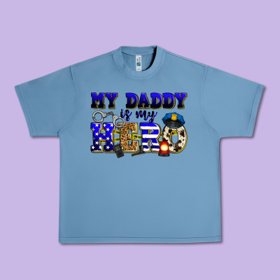 My Daddy Is My Hero Police Urban Heavy Tee Designed By Zillion Design Studio
