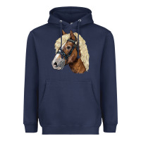 Navy Haflinger Avelignese Horse Heavyweight Hoodie - LillyAllenDesigns