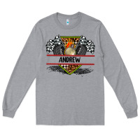 Heather Grey custom name race flag and race equipment Long Sleeve Tee - AdoDesignShop