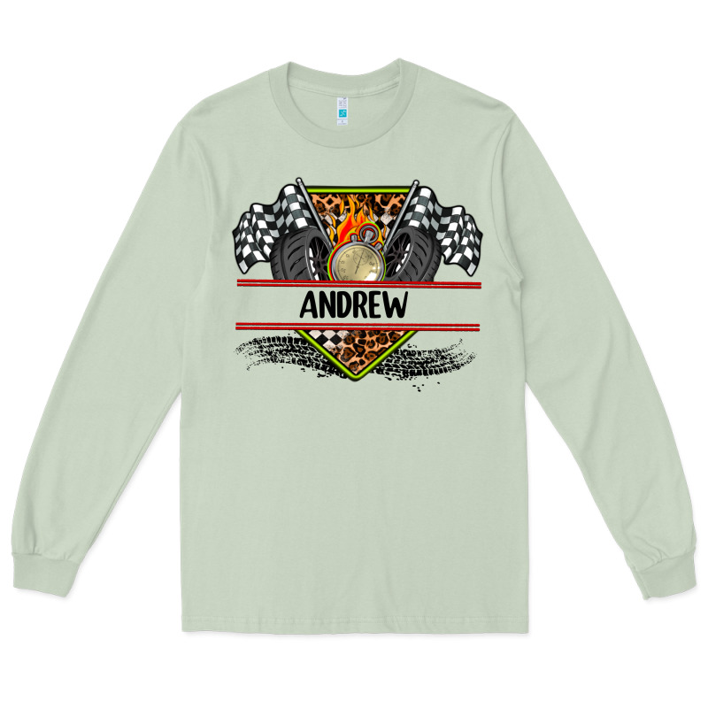 Custom Name Race Flag And Race Equipment Long Sleeve Tee by AdoDesignShop | Teevron