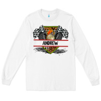 White custom name race flag and race equipment Long Sleeve Tee - AdoDesignShop