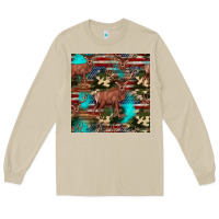 Mushroom hunting deer american flag seamless pattern Long Sleeve Tee - HRA Design Shop