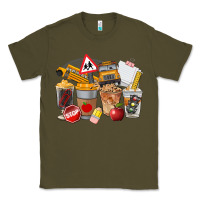 Army Green School Bus Coffee Cups Classic Tee - FaDigitalArtStudio