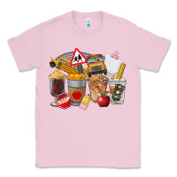Bubblegum Pink School Bus Coffee Cups Classic Tee - FaDigitalArtStudio
