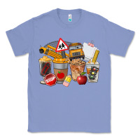Colony Blue School Bus Coffee Cups Classic Tee - FaDigitalArtStudio