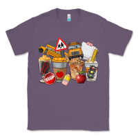 Lavender School Bus Coffee Cups Classic Tee - FaDigitalArtStudio