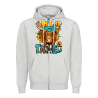 Dove Grey can't be tamed longhaired cow Zipper Hoodie - Jasminsmagicworld