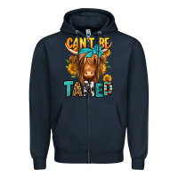 Navy can't be tamed longhaired cow Zipper Hoodie - Jasminsmagicworld