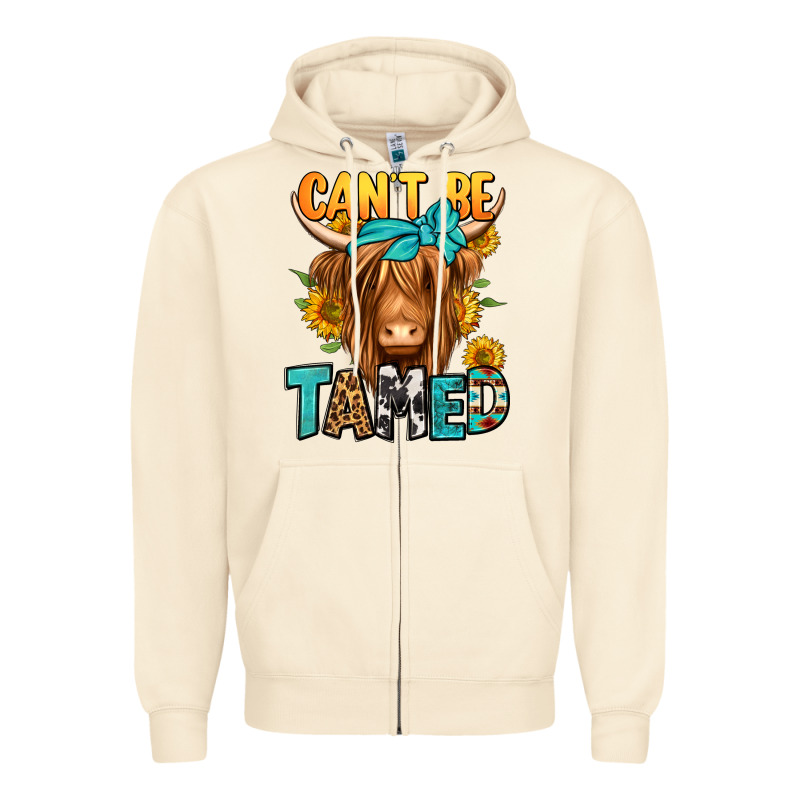 Can't Be Tamed Longhaired Cow Zipper Hoodie by Jasminsmagicworld | Teevron