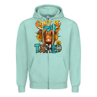 Seafoam can't be tamed longhaired cow Zipper Hoodie - Jasminsmagicworld