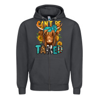 Smoke can't be tamed longhaired cow Zipper Hoodie - Jasminsmagicworld