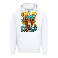 White can't be tamed longhaired cow Zipper Hoodie - Jasminsmagicworld