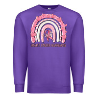 Purple breast cancer  awareness rainbow Premium Sweatshirt - MaliasSmallBusiness