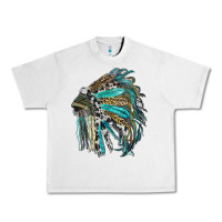Lunar Rock indian feather headdress with western  patterns Urban Heavy Tee - RanaPortraitStore