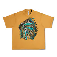 Peanut Butter indian feather headdress with western  patterns Urban Heavy Tee - RanaPortraitStore