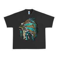 Pigment Black indian feather headdress with western  patterns Urban Heavy Tee - RanaPortraitStore