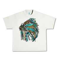 Pistachio indian feather headdress with western  patterns Urban Heavy Tee - RanaPortraitStore