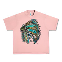 Salmon indian feather headdress with western  patterns Urban Heavy Tee - RanaPortraitStore