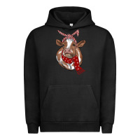 Pigment Black Christmas Heifer With Scarf Urban Hoodie - RanaPortraitStore