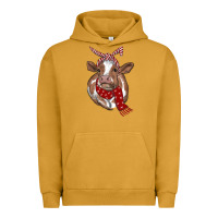 Pigment Peanut Butter Christmas Heifer With Scarf Urban Hoodie - RanaPortraitStore