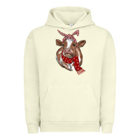 Pigment Pistachio Christmas Heifer With Scarf Urban Hoodie - RanaPortraitStore
