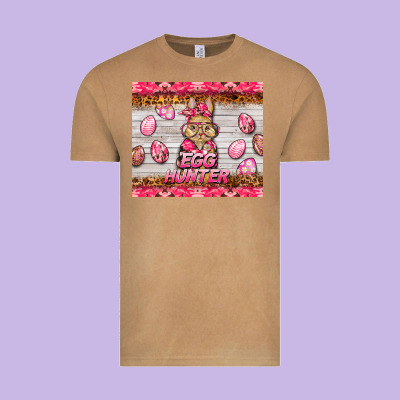 Easter Pink Camouflage Egg Hunter  Bunny Vintage Tee Designed By Barkaloodesign