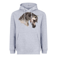 Heather Grey Arabian Horse Heavyweight Hoodie - LillyAllenDesigns