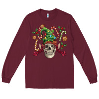 Burgundy elf skull Long Sleeve Tee - FaDigitalArtStudio