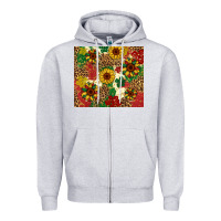 Heather Grey juneteenth sunflowers Zipper Hoodie - Artiststas
