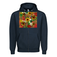 Navy juneteenth sunflowers Zipper Hoodie - Artiststas
