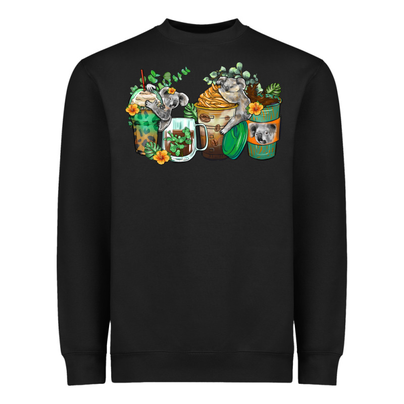 Koala Coffee Cups Heavyweight Sweatshirt by Zillion Design Studio | Teevron