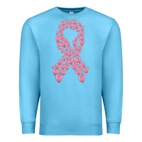 Ocean Blue breast cancer ribbon Premium Sweatshirt - MaliasSmallBusiness