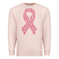 Pale Pink breast cancer ribbon Premium Sweatshirt - MaliasSmallBusiness