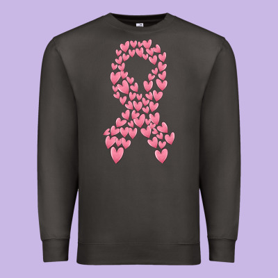 Breast Cancer Ribbon Premium Sweatshirt Designed By Maliassmallbusiness