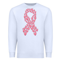 White breast cancer ribbon Premium Sweatshirt - MaliasSmallBusiness