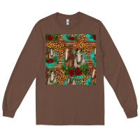 Chestnut horses with roses seamless pattern Long Sleeve Tee - HRA Design Shop
