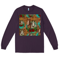 Plum horses with roses seamless pattern Long Sleeve Tee - HRA Design Shop
